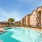 a swimming pool in a backyard